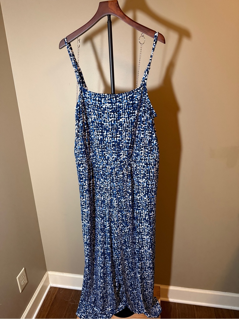 Lane Bryant Blue White Wide Leg Jumpsuit Plus Size 22/24